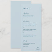 Blauw Moderne Trouw Uitnodiging Menu (Voorkant / Achterkant)