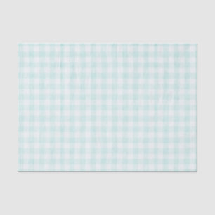 Blauw Moderne Vintage Stof Strepen Geruit Vierkant Tissuepapier