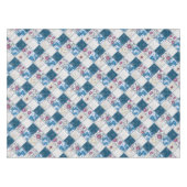 Blauw modieus rustiek patroon van stoffenresten tafelkleed (Voorkant (Horizontaal))