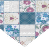 Blauw modieus rustiek patroon van stoffenresten tafelkleed (Gekanteld)