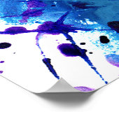 Blauw Moeder & Kind Waterverf Abstracte Kunst Poster (Hoek)