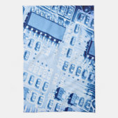 Blauw moederbordpatroon theedoek (Verticaal)