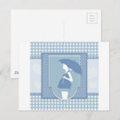 blauw moederschap briefkaart (Voorkant / Achterkant)