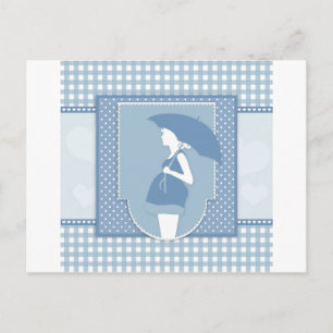blauw moederschap briefkaart