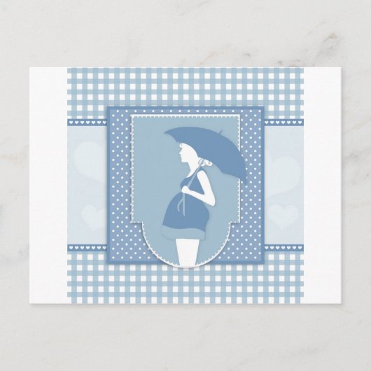 blauw moederschap briefkaart (Voorkant)