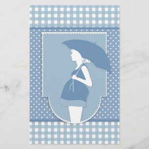 blauw moederschap briefpapier