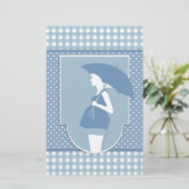 blauw moederschap briefpapier (Staand voorkant)
