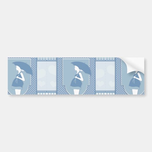 blauw moederschap bumpersticker (Voorkant)