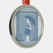 blauw moederschap metalen ornament (Rechts)