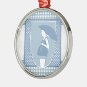 blauw moederschap metalen ornament (Links)