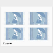 blauw moederschap rechthoekige sticker (Vel)