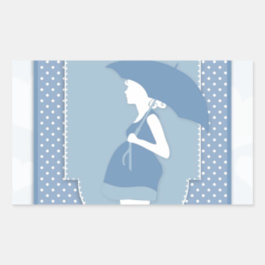 blauw moederschap rechthoekige sticker (Voorkant)