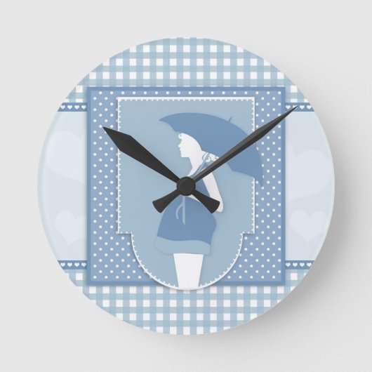 blauw moederschap ronde klok (Voorkant)