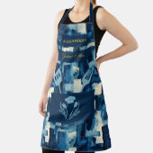 Blauw monochroom Abstract - moderne culinaire keuk Schort (Insitu)