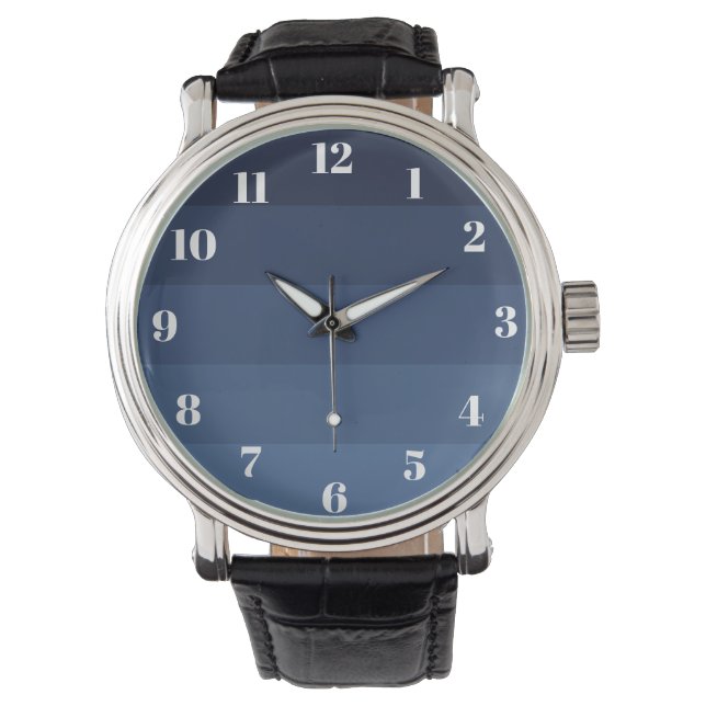 Blauw Monochroom Horloge (Voorkant)