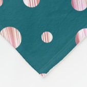 Blauw monogram Aangepaste naam Polka Dots Geometri Fleece Deken (Hoek)