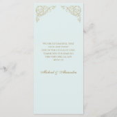 Blauw  Monogram Barok Wedding Menu (Achterkant)