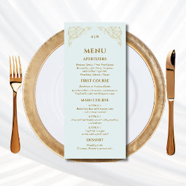 Blauw Monogram Barok Wedding Menu
