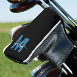Blauw Monogram Eerste Letter Naam Gepersonaliseerd Golfheadcover