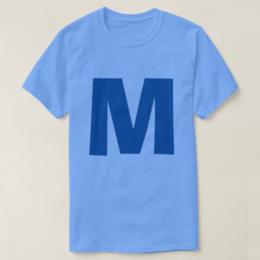 Blauw monogram Eigen naam Initiaal T-shirt (Design voorkant)