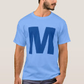 Blauw monogram Eigen naam Initiaal T-shirt (Voorkant)