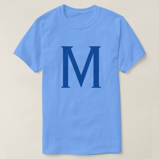 Blauw monogram Eigen naam Initiaal T-shirt (Design voorkant)