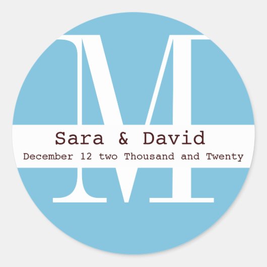 Blauw Monogram etiket (Voorkant)