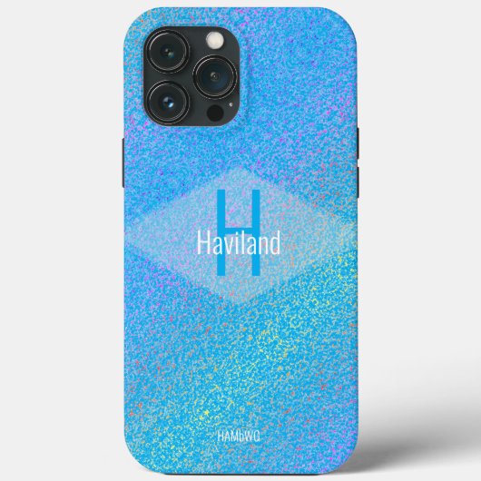 Blauw Monogram Gevlekte CaseMate iPhone HAMbyWG Case-Mate iPhone Case (Achterkant)