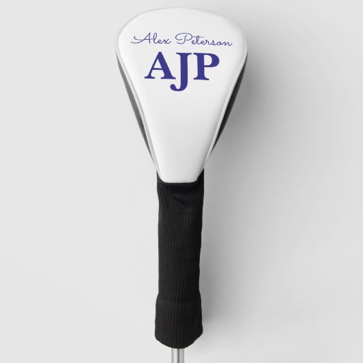Blauw Monogram Golfheadcover (Voorkant)