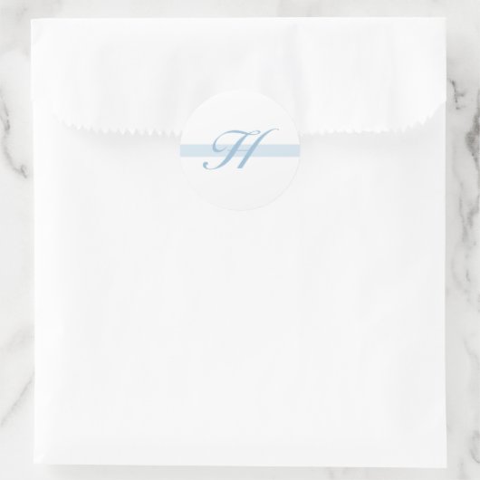 Blauw monogram H Ronde Sticker (Tas)