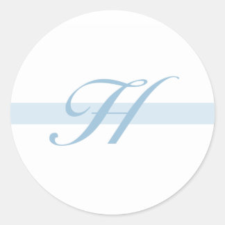 Blauw monogram H Ronde Sticker