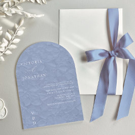 Blauw Monogram Huwelijksuitnodiging Kaart