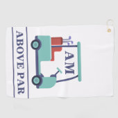 Blauw Monogram Initiaal Golfhanddoek (Horizontaal)