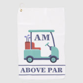 Blauw Monogram Initiaal Golfhanddoek (Voorkant)