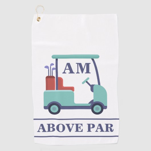 Blauw Monogram Initiaal Golfhanddoek (Voorkant)