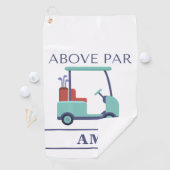 Blauw Monogram Initiaal Golfhanddoek (Insitu)