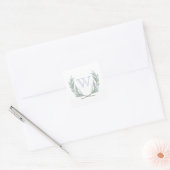 Blauw Monogram Initiaal Laurel Crest Stickers (Envelop)