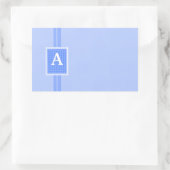 Blauw monogram Initiaal Rechthoekige Sticker (Tas)