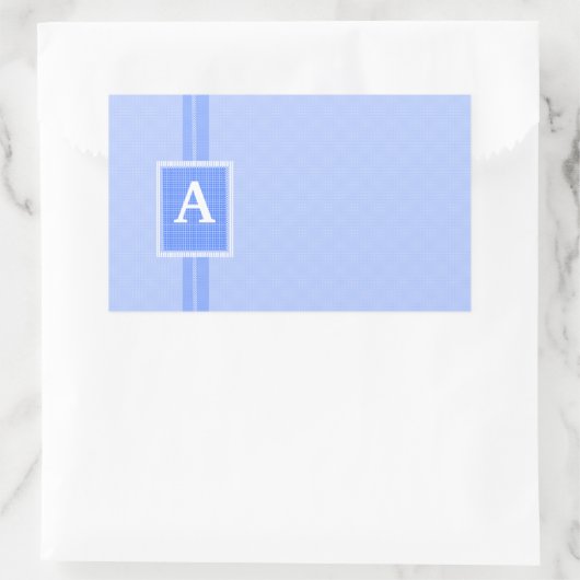 Blauw monogram Initiaal Rechthoekige Sticker (Tas)