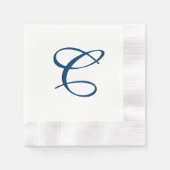 Blauw Monogram Initiaal Servetten (Voorkant)