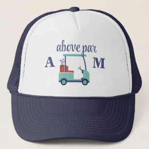 Blauw Monogram Initiaal Trucker Pet