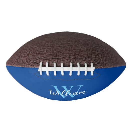 Blauw Monogram Initialen American Football (Voorkant)