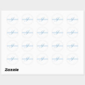 Blauw Monogram J Ronde Sticker (Vel)