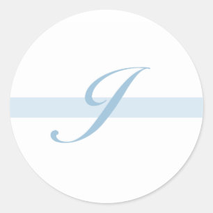 Blauw Monogram J Ronde Sticker