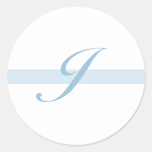 Blauw Monogram J Ronde Sticker (Voorkant)