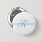 Blauw Monogram K Ronde Button 5,7 Cm (Voorkant /achterkant)