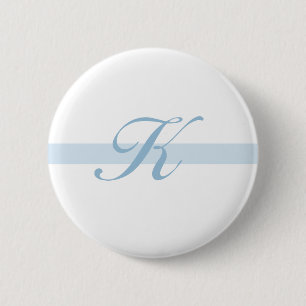 Blauw Monogram K Ronde Button 5,7 Cm