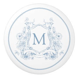  blauw monogram keramische knop