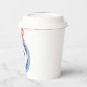 Blauw Monogram Kerst Ornament Papier Cu Papieren Bekers (Links)