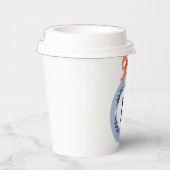 Blauw Monogram Kerst Ornament Papier Cu Papieren Bekers (Rechts)